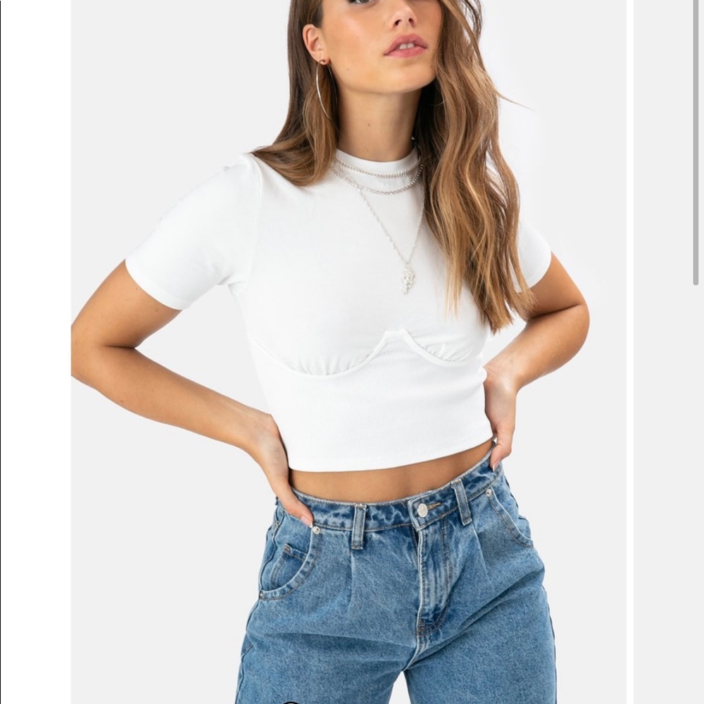 ADIKA White Cropped Corset Top